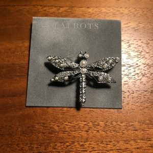 TALBOTS Dragonfly PIN Members Only BEADED Crystal